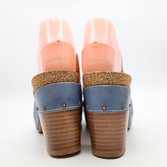 L'artiste Spring Step Zippia Blue Floral Women's EU 40 Open Toe Chunky Heel Clog - Picture 4 of 11